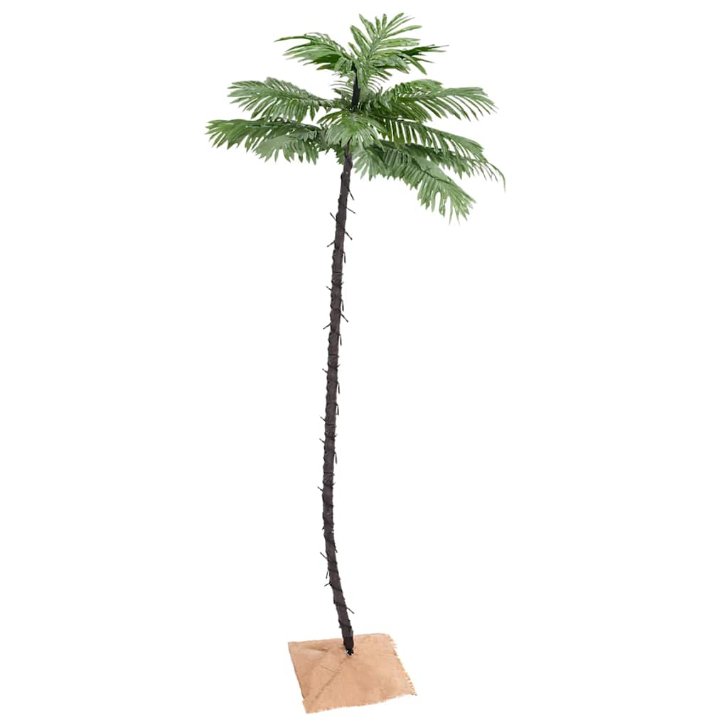 vidaXL Palma z oświetleniem, 136 ciepłych białych LED, 220 cm