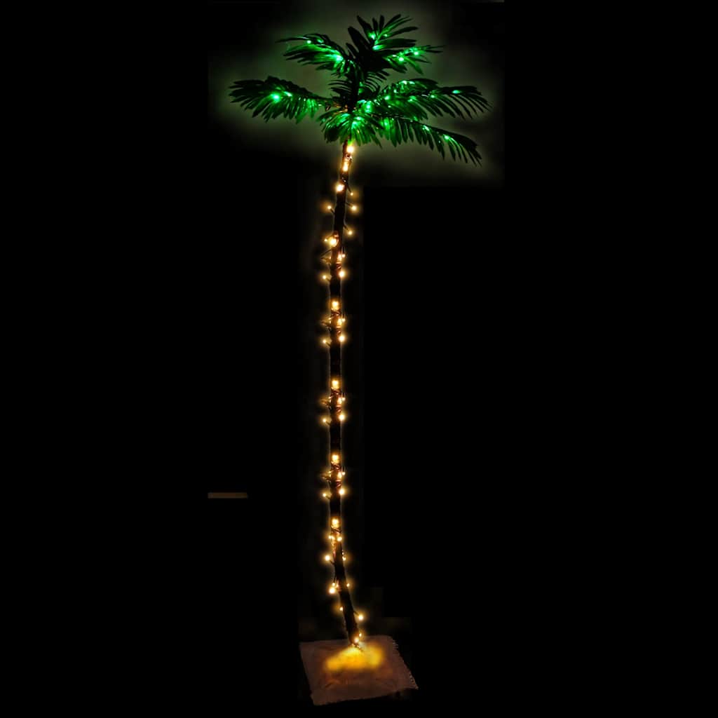 vidaXL Palma z oświetleniem, 136 ciepłych białych LED, 220 cm
