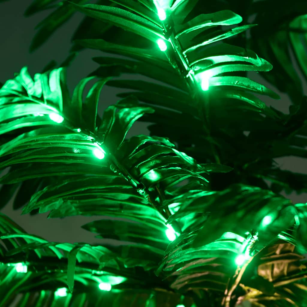 vidaXL Palma z oświetleniem, 136 ciepłych białych LED, 220 cm