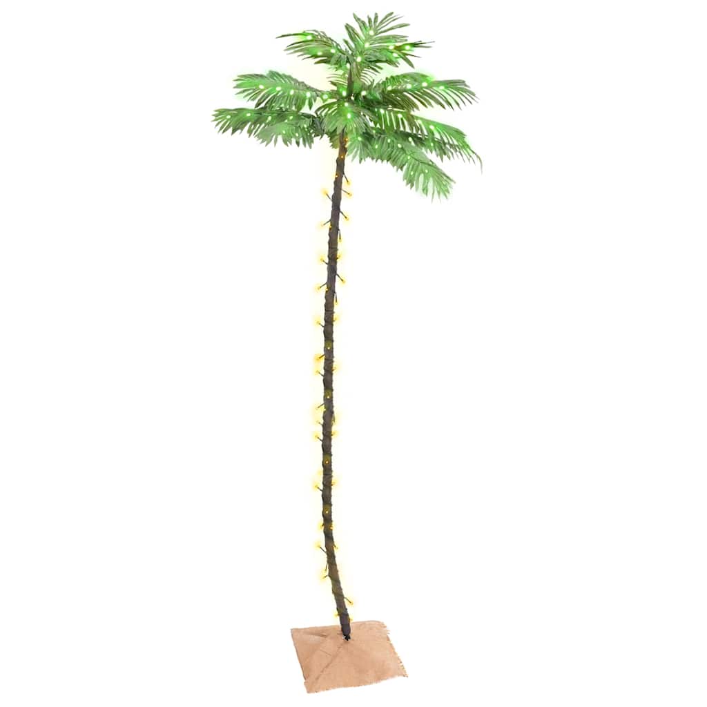 vidaXL Palma z oświetleniem, 192 ciepłe białe LED, 300 cm