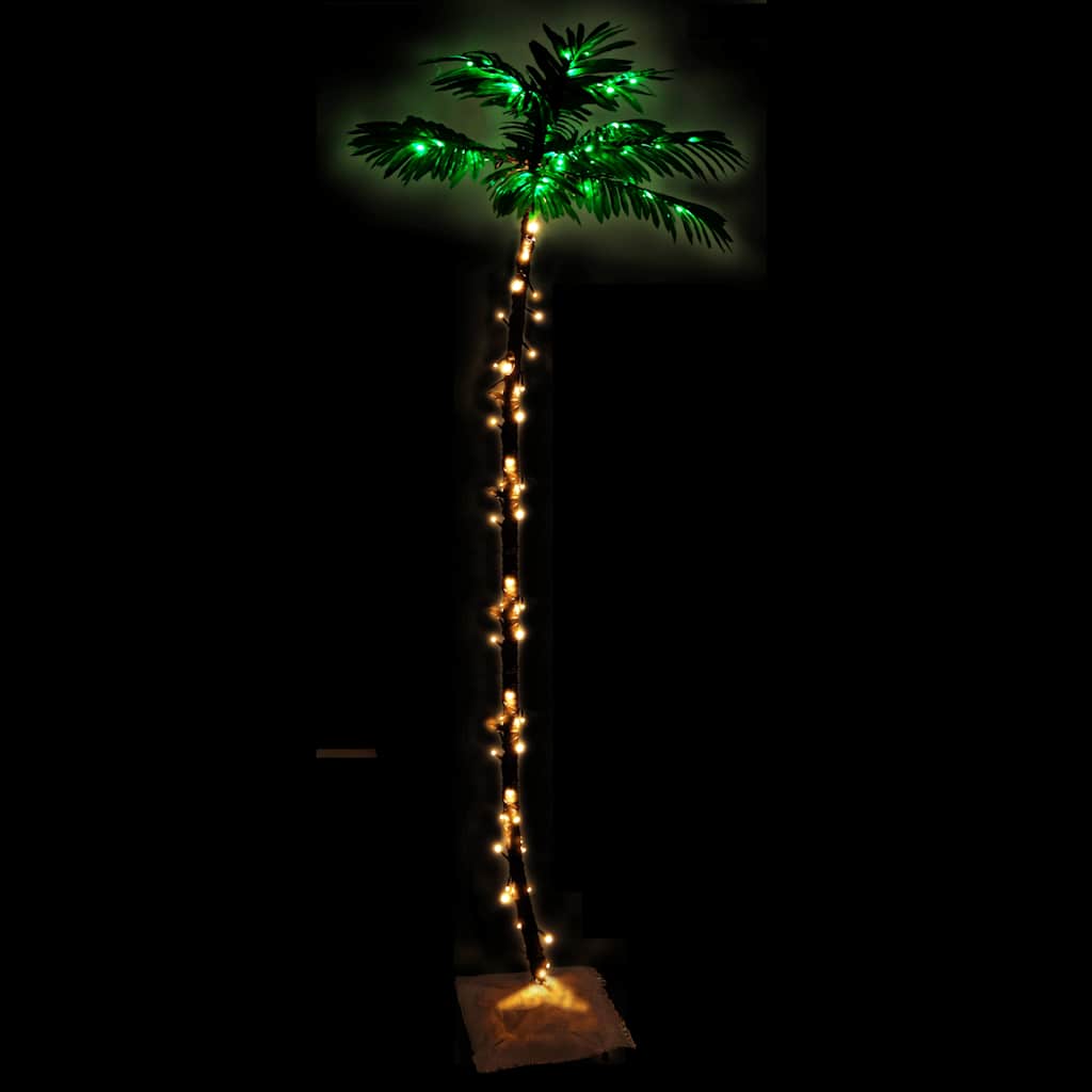 vidaXL Palma z oświetleniem, 192 ciepłe białe LED, 300 cm