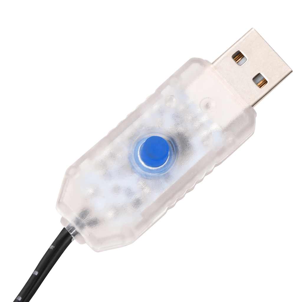 vidaXL Palma z oświetleniem, 192 ciepłe białe LED, 300 cm
