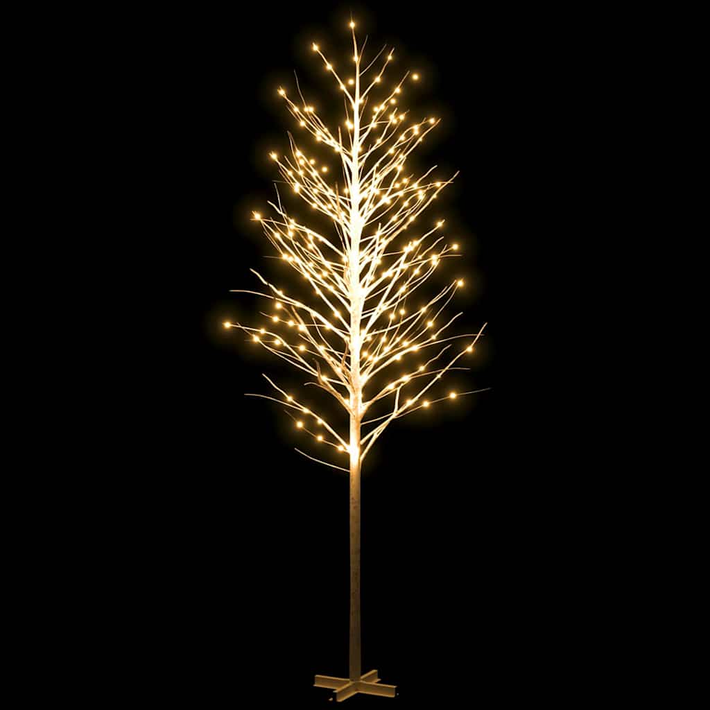 vidaXL Brzoza z oświetleniem, 672 ciepłe białe LED, 400 cm