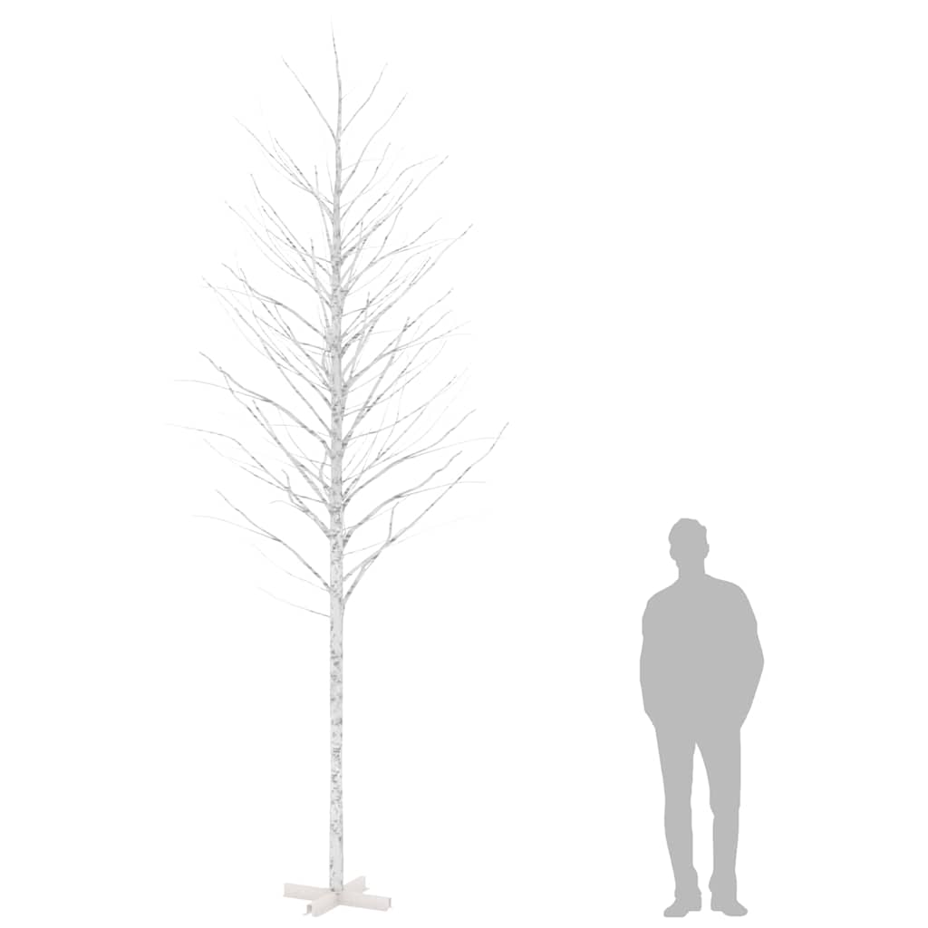 vidaXL Brzoza z oświetleniem, 672 ciepłe białe LED, 400 cm