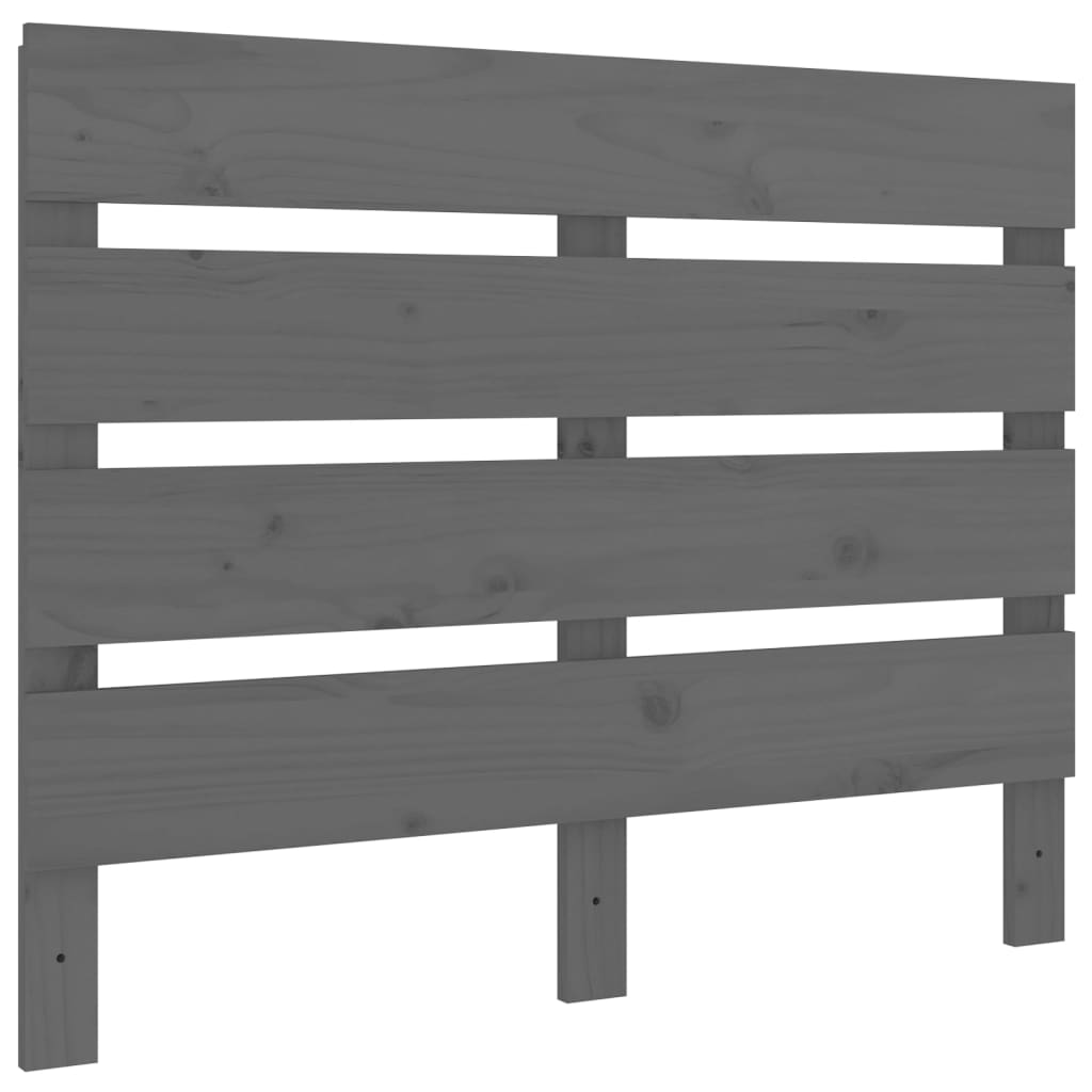 vidaXL Wezgłowie łóżka, szare, 100x3x80 cm, lite drewno sosnowe