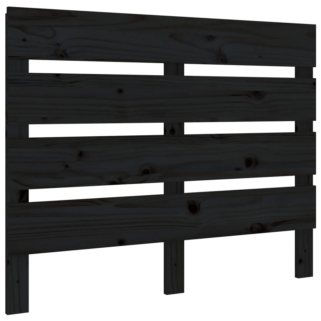 vidaXL Wezgłowie łóżka, czarne, 100x3x80 cm, lite drewno sosnowe