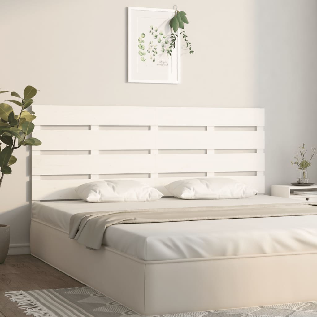vidaXL Wezgłowie łóżka, białe, 140x3x80 cm, lite drewno sosnowe