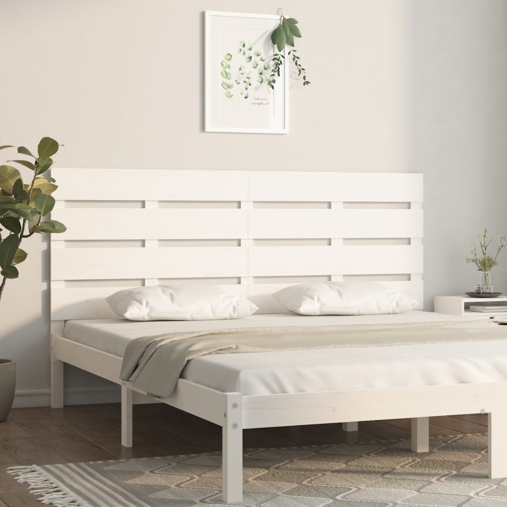 vidaXL Wezgłowie łóżka, białe, 160x3x80 cm, lite drewno sosnowe