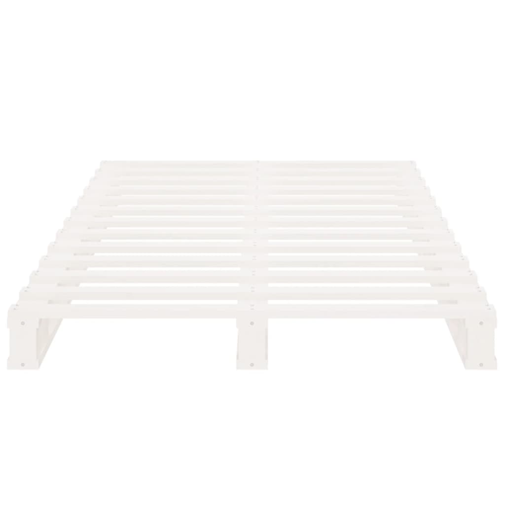vidaXL Łóżko z palet, białe, 75x190 cm, lite drewno sosnowe