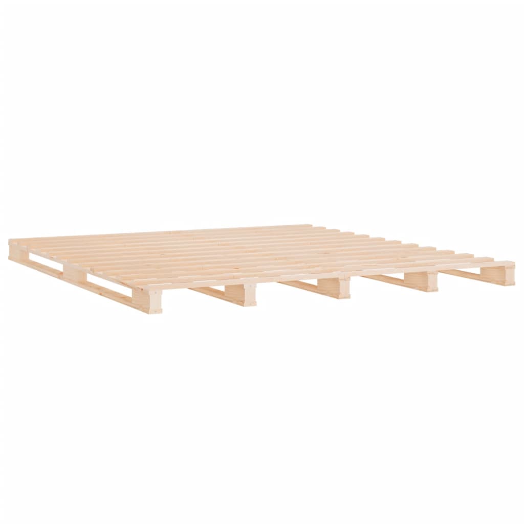 vidaXL Łóżko z palet, białe, 135x190 cm, lite drewno sosnowe