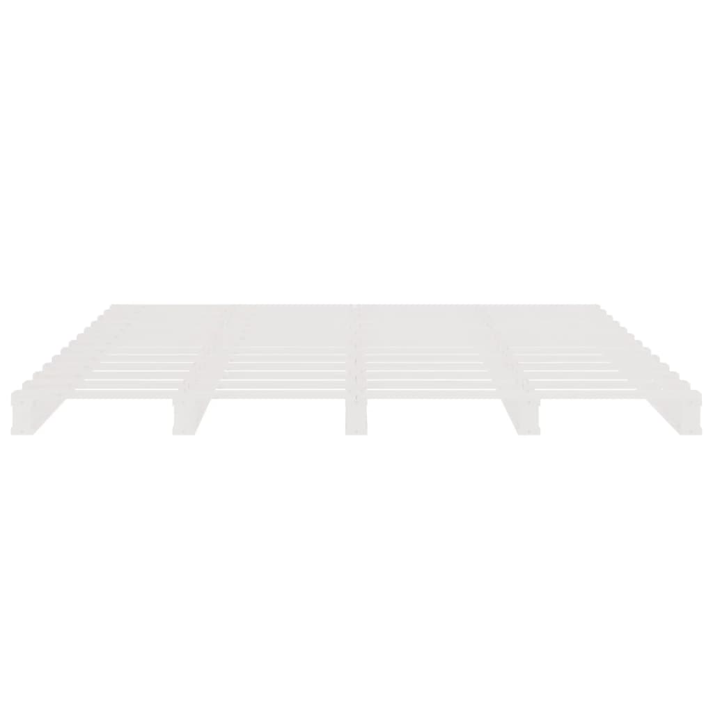 vidaXL Łóżko z palet, białe, 135x190 cm, lite drewno sosnowe