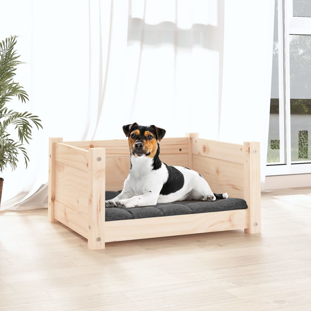 vidaXL Legowisko dla psa 55,5x45,5x28 cm, lite drewno sosnowe