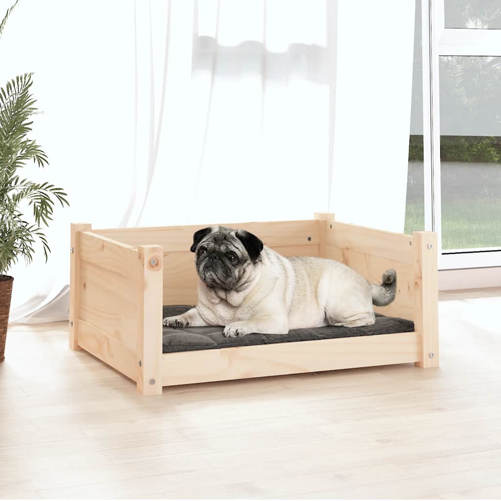 vidaXL Legowisko dla psa 65,5x50,5x28 cm, lite drewno sosnowe