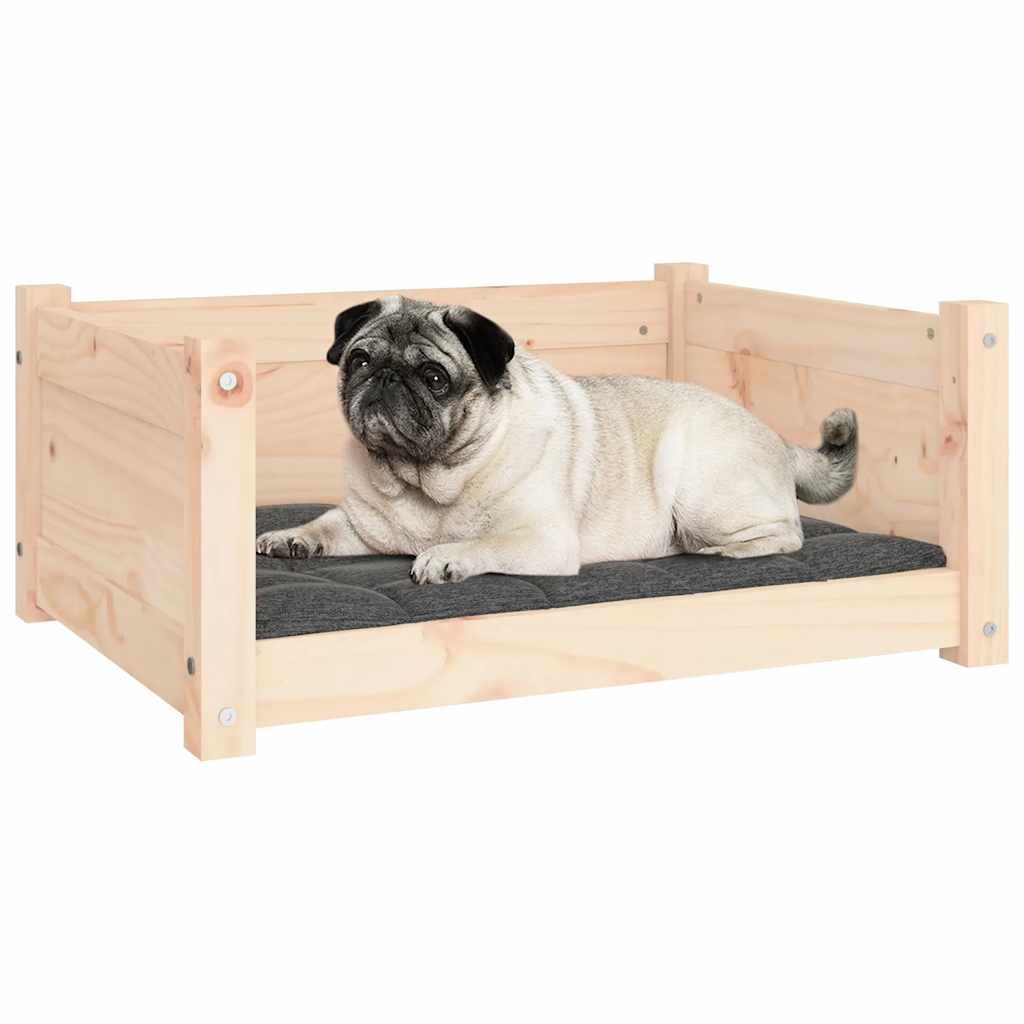 vidaXL Legowisko dla psa 65,5x50,5x28 cm, lite drewno sosnowe