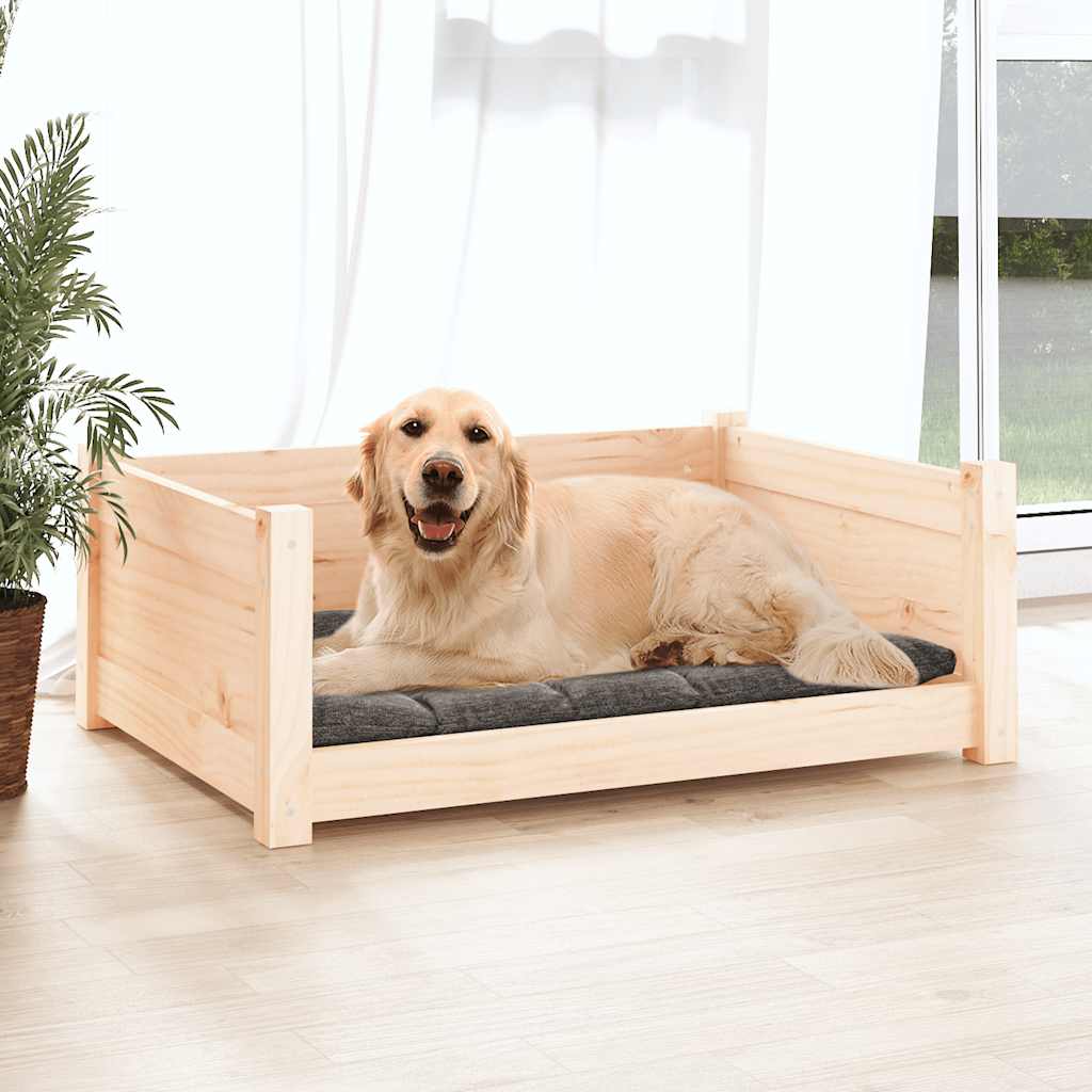 vidaXL Legowisko dla psa, 75,5x55,5x28 cm, lite drewno sosnowe