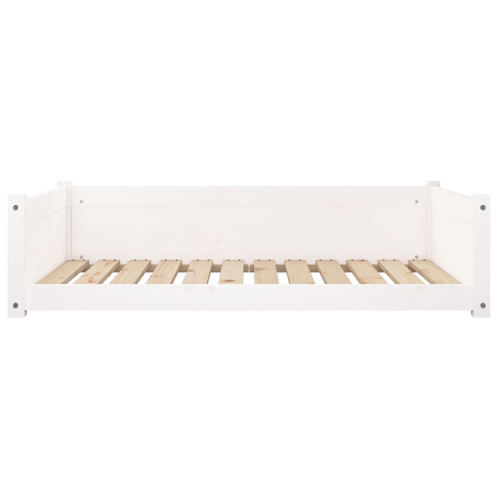 vidaXL Legowisko dla psa, białe, 105,5x75,5x28 cm, lite drewno sosnowe