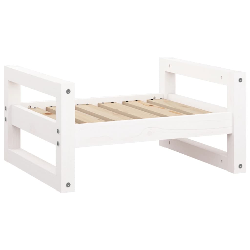 vidaXL Legowisko dla psa, białe, 55,5x45,5x28 cm, lite drewno sosnowe