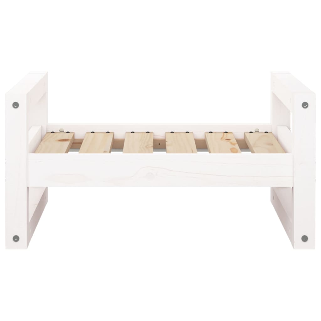 vidaXL Legowisko dla psa, białe, 55,5x45,5x28 cm, lite drewno sosnowe