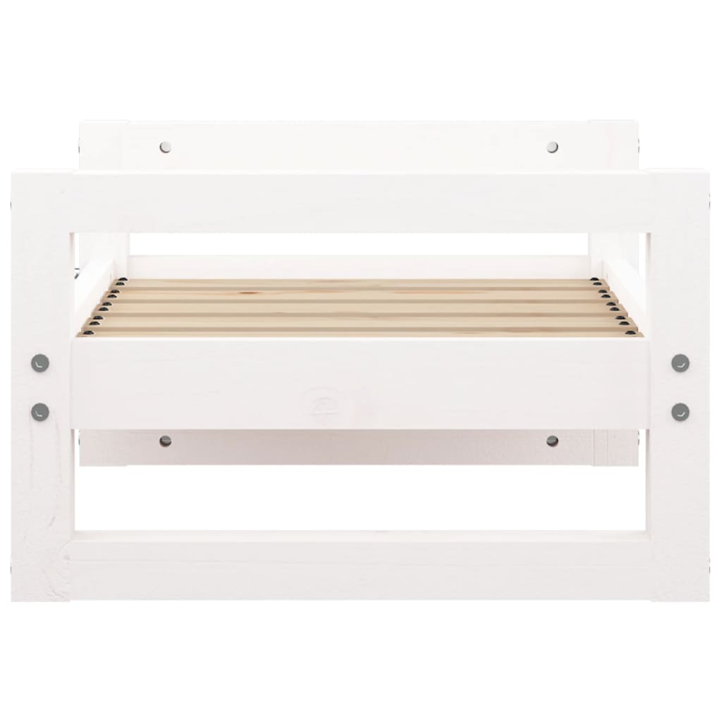 vidaXL Legowisko dla psa, białe, 55,5x45,5x28 cm, lite drewno sosnowe