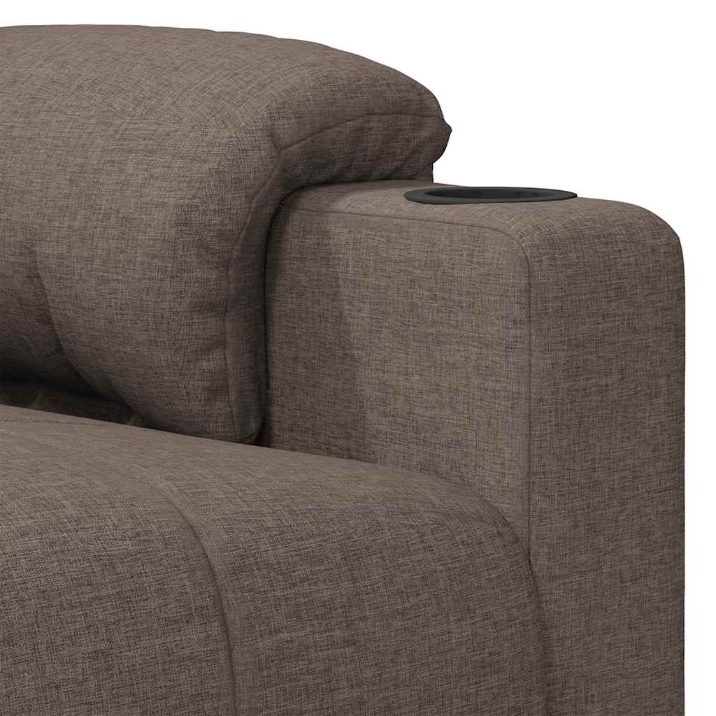 vidaXL Fotel masujący, taupe, tkanina