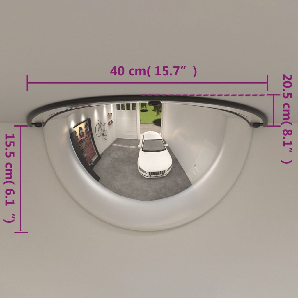 vidaXL Sferyczne lustra drogowe, 1/4 kuli, 2 szt., Ø40 cm, akryl