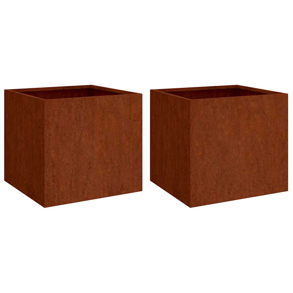 vidaXL Donice, 2 szt., 32x30x29 cm, stal kortenowska