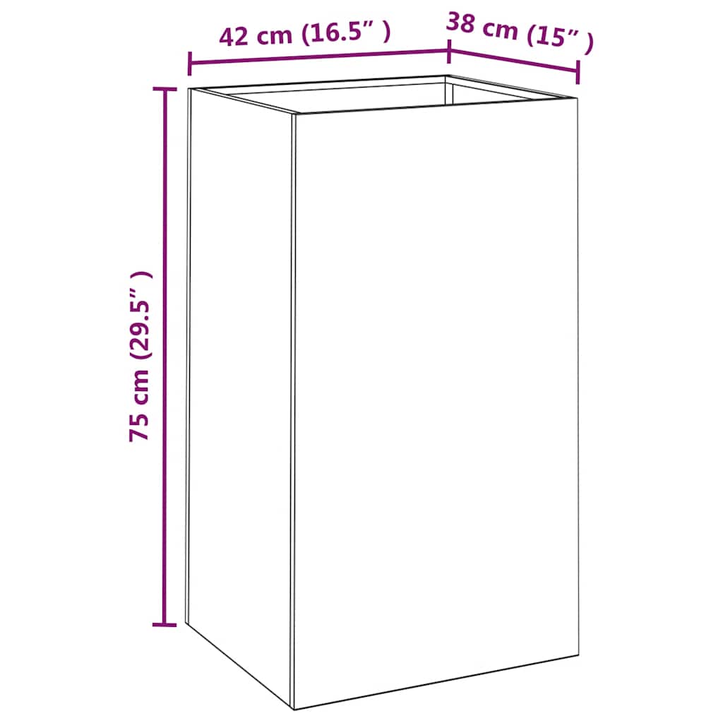 vidaXL Donica, 42x38x75 cm, stal kortenowska