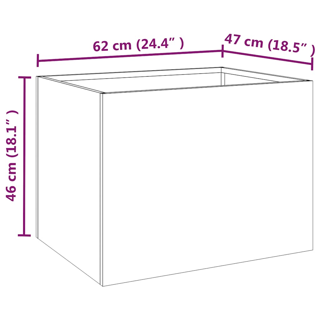 vidaXL Donica, 62x47x46 cm, stal kortenowska