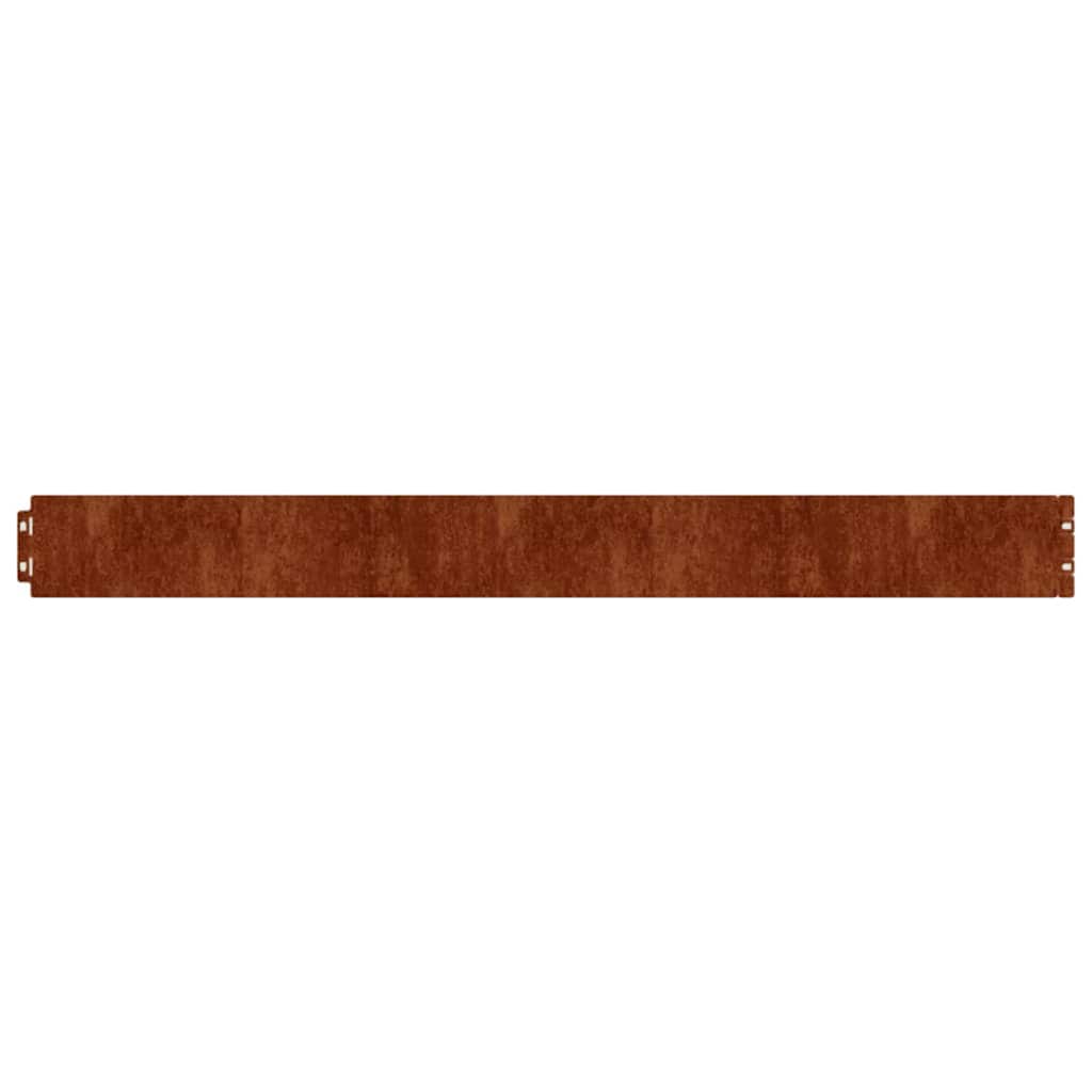 vidaXL Obrzeża trawnikowe, 10 szt., 10x103 cm, giętkie, stal Corten