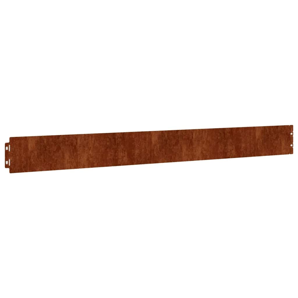 vidaXL Obrzeża trawnikowe, 50 szt., 10x103 cm, giętkie, stal Corten