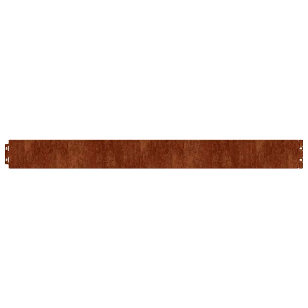 vidaXL Obrzeża trawnikowe, 50 szt., 10x103 cm, giętkie, stal Corten