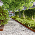 vidaXL Obrzeża trawnikowe, 50 szt., 10x103 cm, giętkie, stal Corten