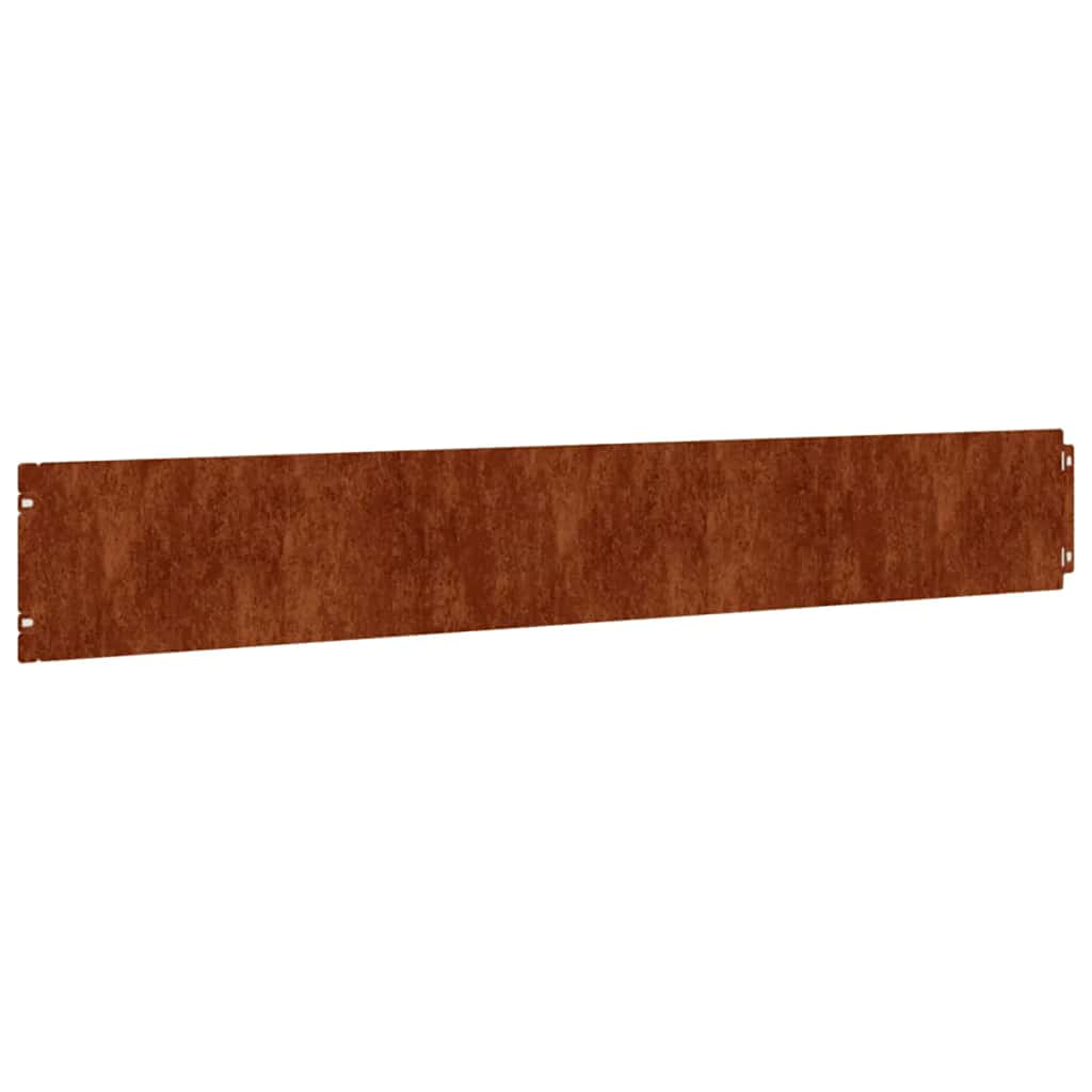 vidaXL Obrzeża trawnikowe, 10 szt., 15x103 cm, giętkie, stal Corten