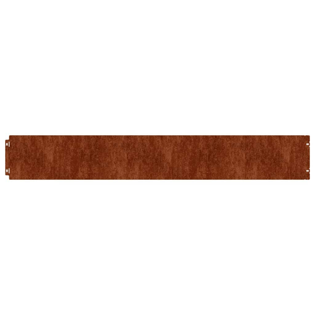 vidaXL Obrzeża trawnikowe, 10 szt., 15x103 cm, giętkie, stal Corten