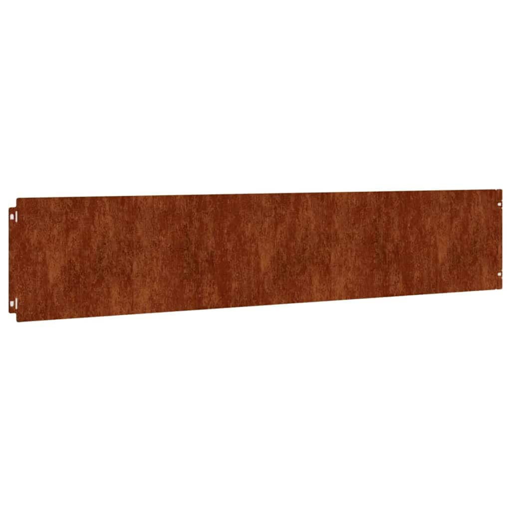 vidaXL Obrzeża trawnikowe, 10 szt., 20x103 cm, giętkie, stal Corten