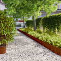 vidaXL Obrzeża trawnikowe, 10 szt., 20x103 cm, giętkie, stal Corten