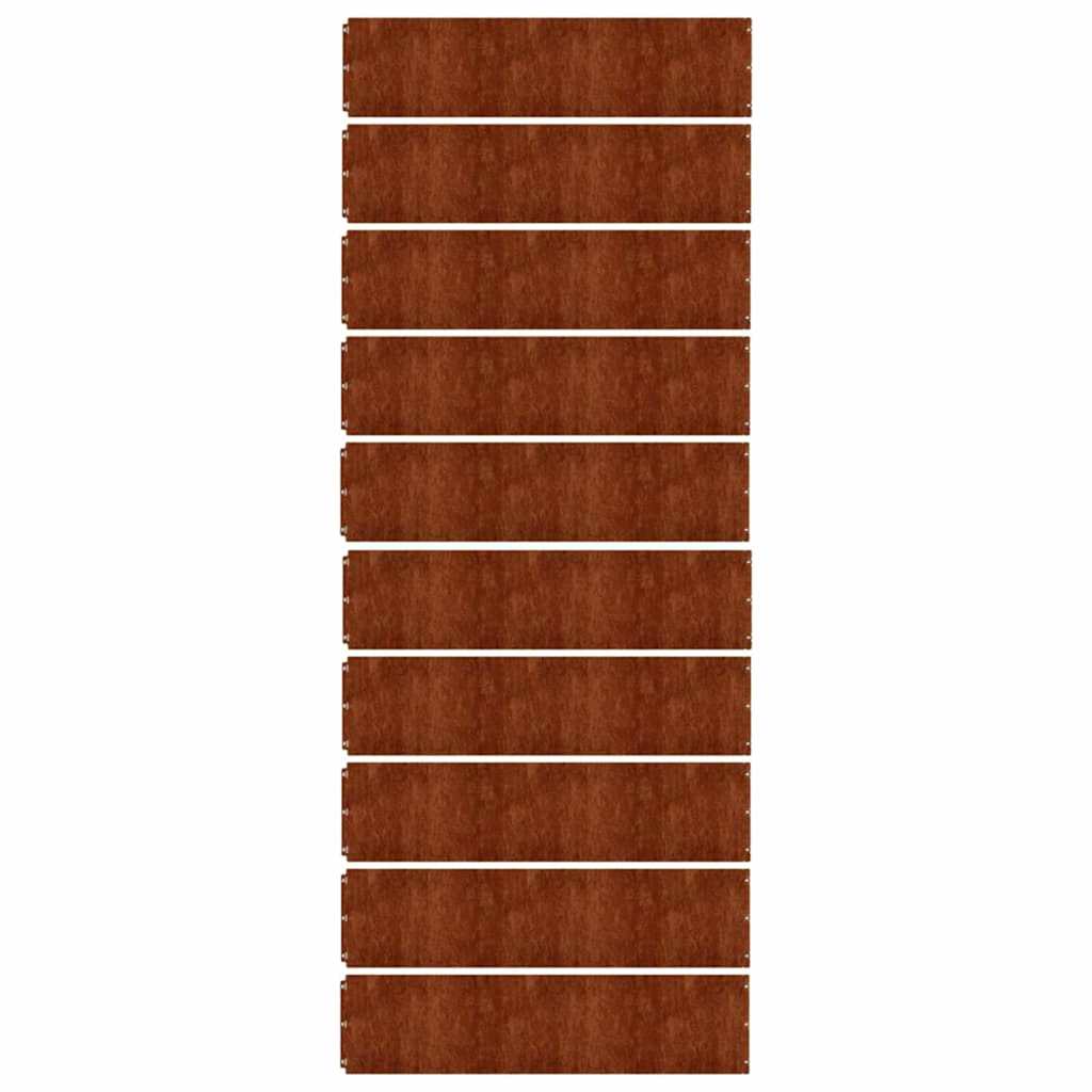 vidaXL Obrzeża trawnikowe, 10 szt., 25x103 cm, giętkie, stal Corten