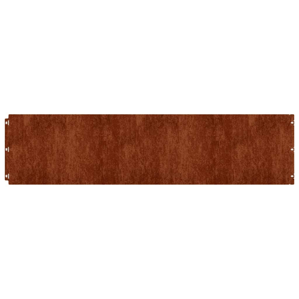 vidaXL Obrzeża trawnikowe, 10 szt., 25x103 cm, giętkie, stal Corten