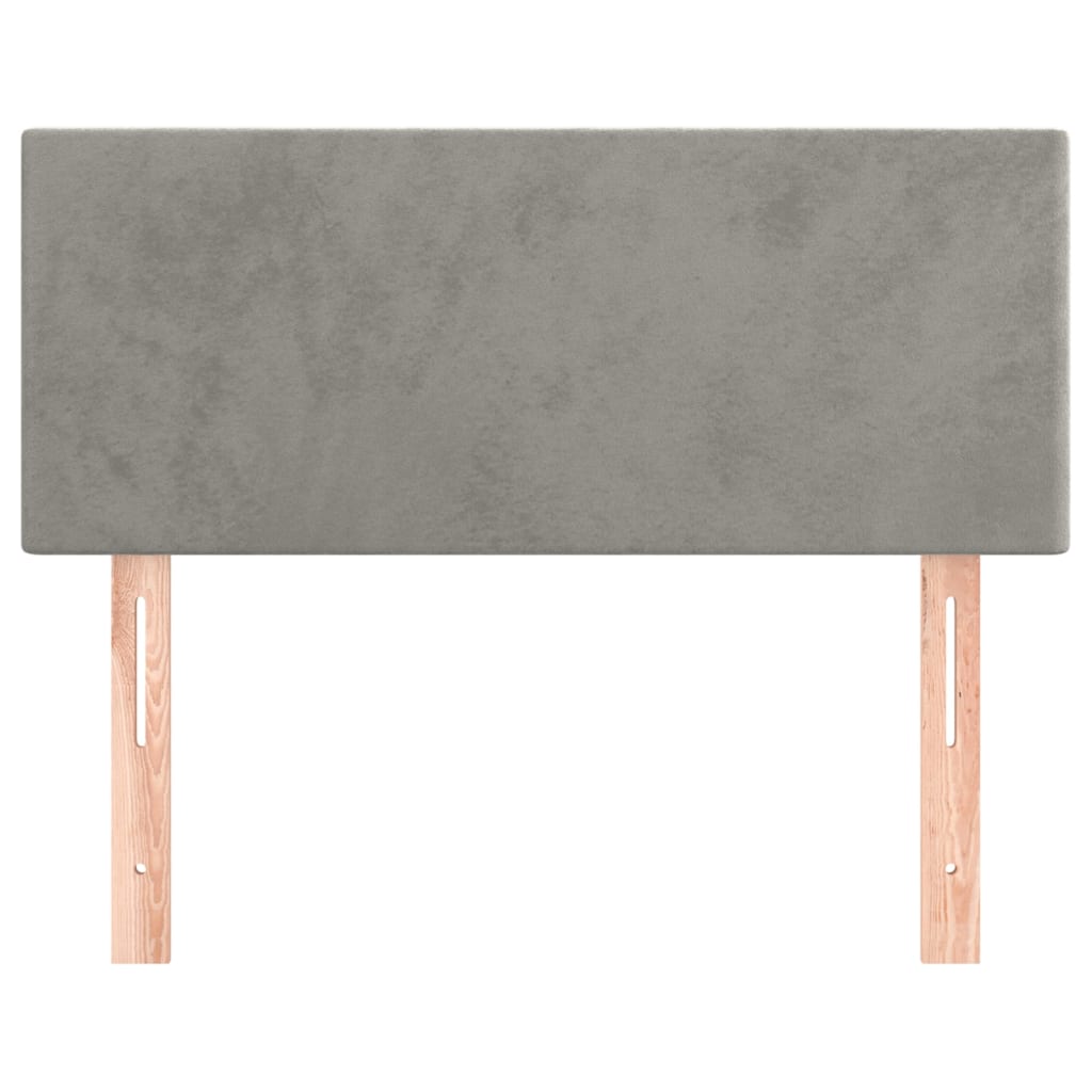 vidaXL Zagłówek do łóżka, jasnoszary, 100x5x78/88 cm, aksamit