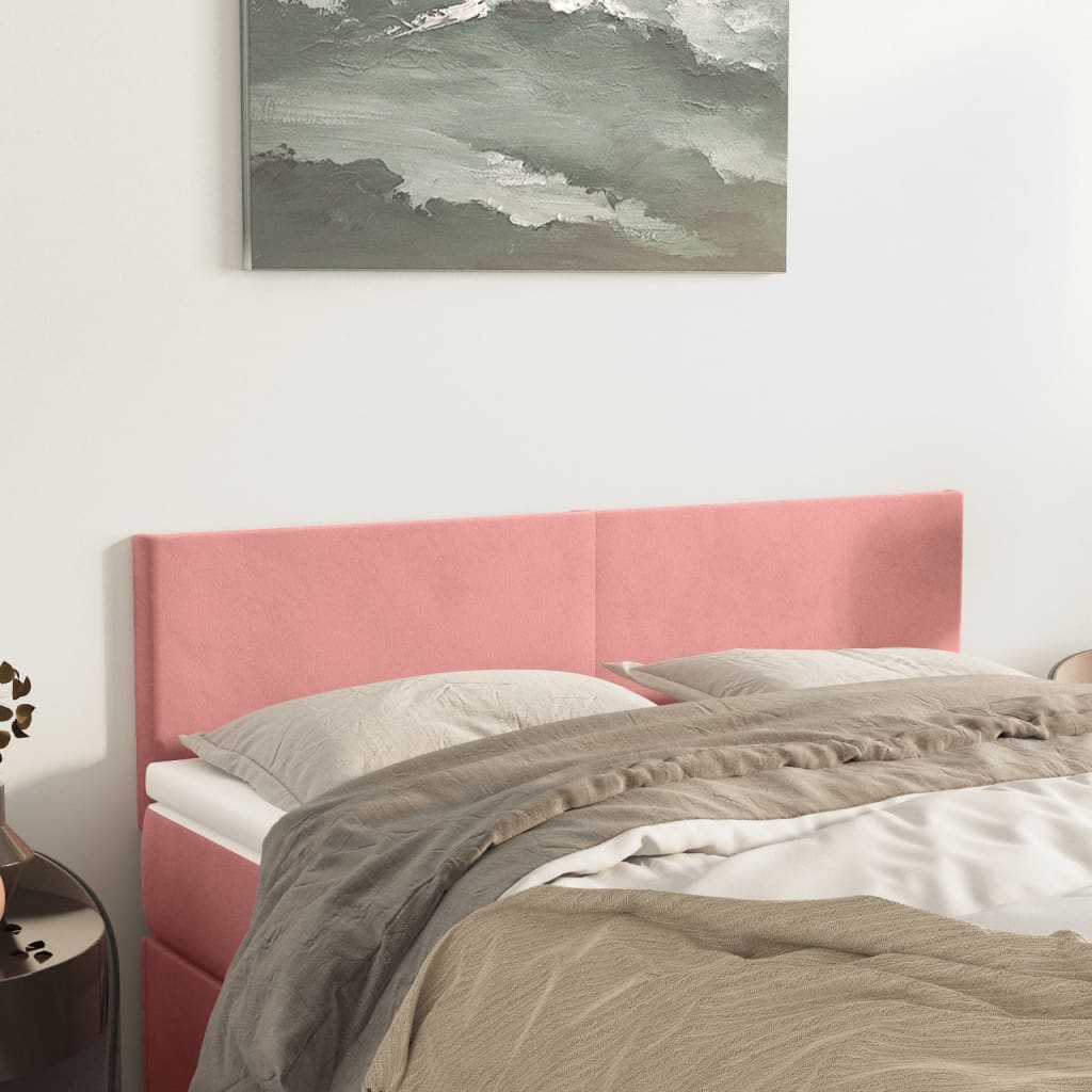 vidaXL Zagłówki, różowe, 144x5x78/88 cm, aksamit