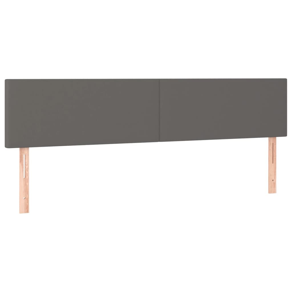 vidaXL Zagłówki, szare, 160x5x78/88 cm, sztuczna skóra