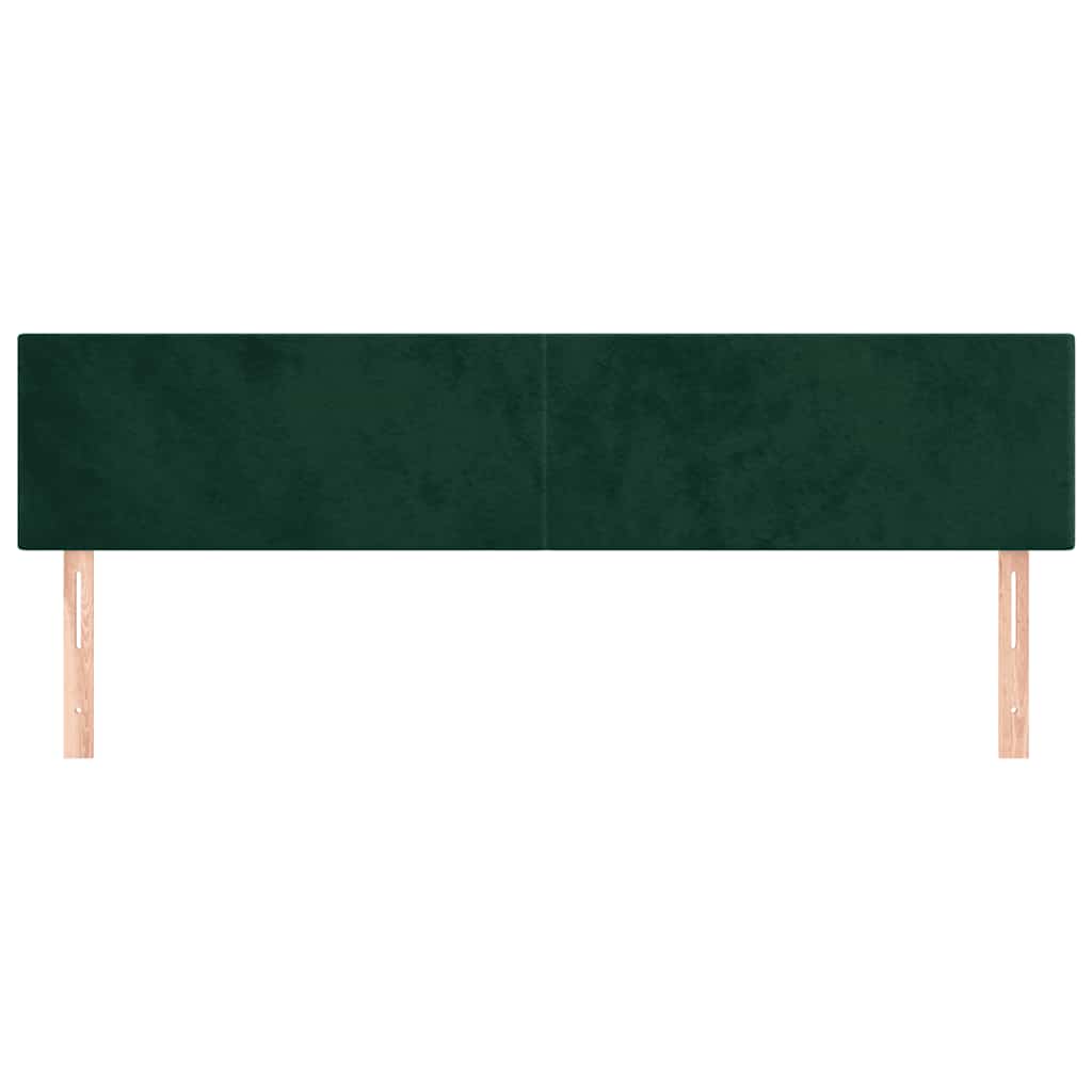 vidaXL Zagłówki, ciemnozielone, 160x5x78/88 cm, aksamit