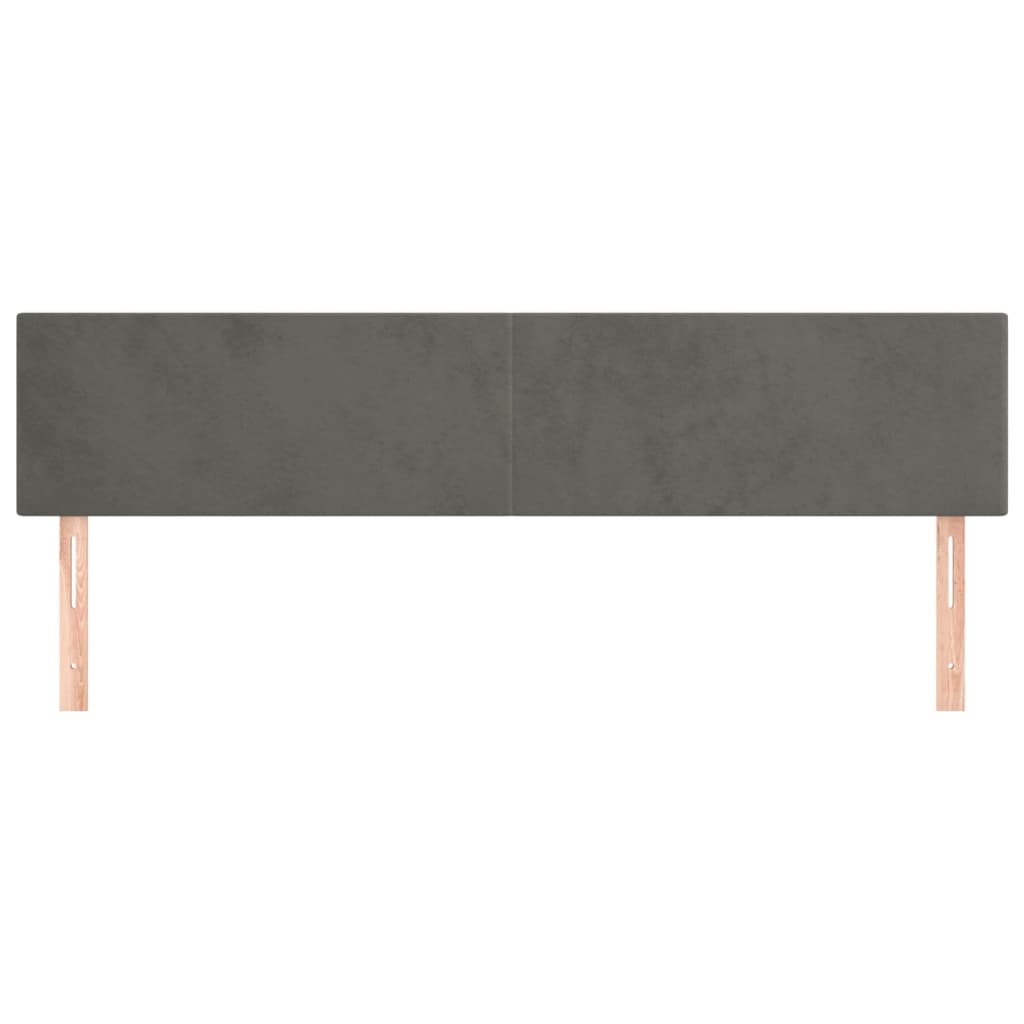 vidaXL Zagłówki, ciemnoszare, 180x5x78/88 cm, aksamit