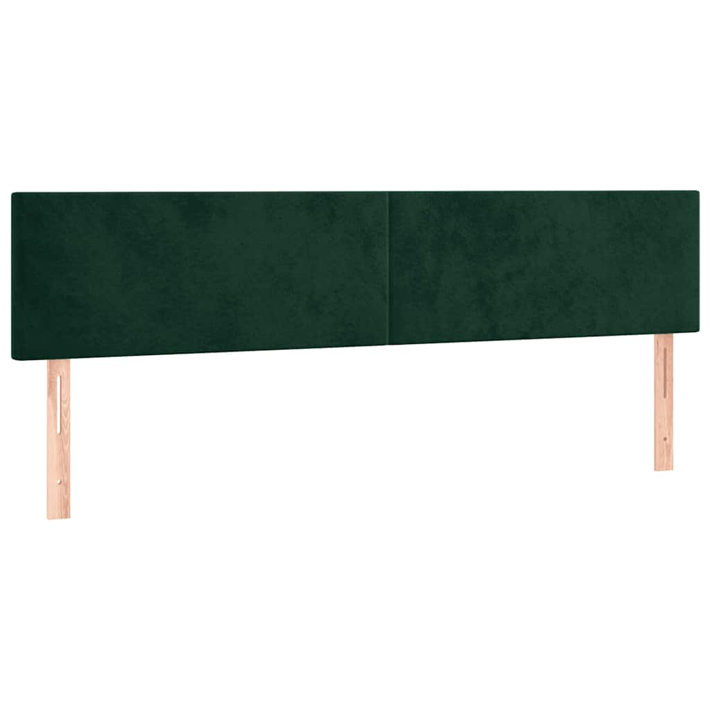 vidaXL Zagłówki, ciemnozielone, 180x5x78/88 cm, aksamit