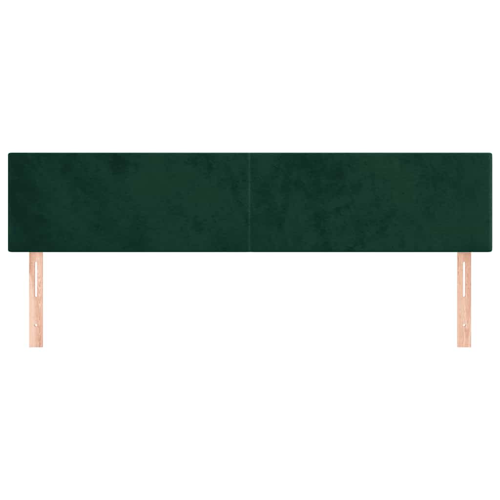 vidaXL Zagłówki, ciemnozielone, 180x5x78/88 cm, aksamit