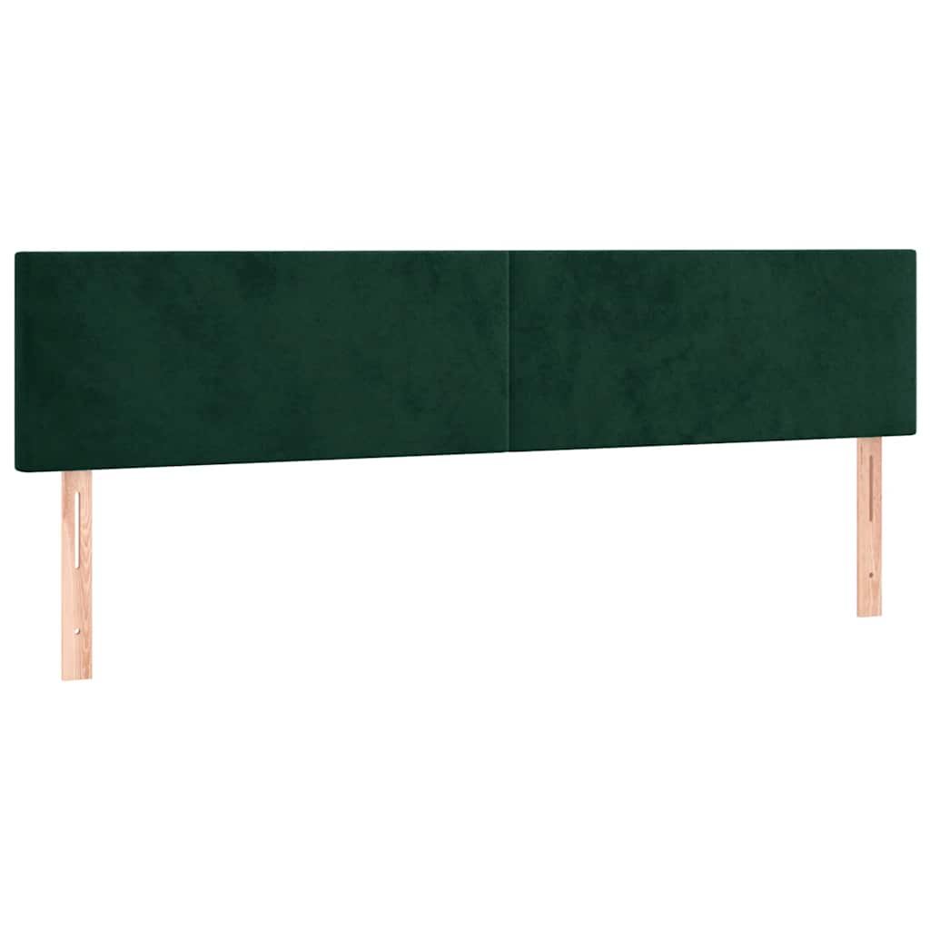 vidaXL Zagłówki, ciemnozielone, 200x5x78/88 cm, aksamit