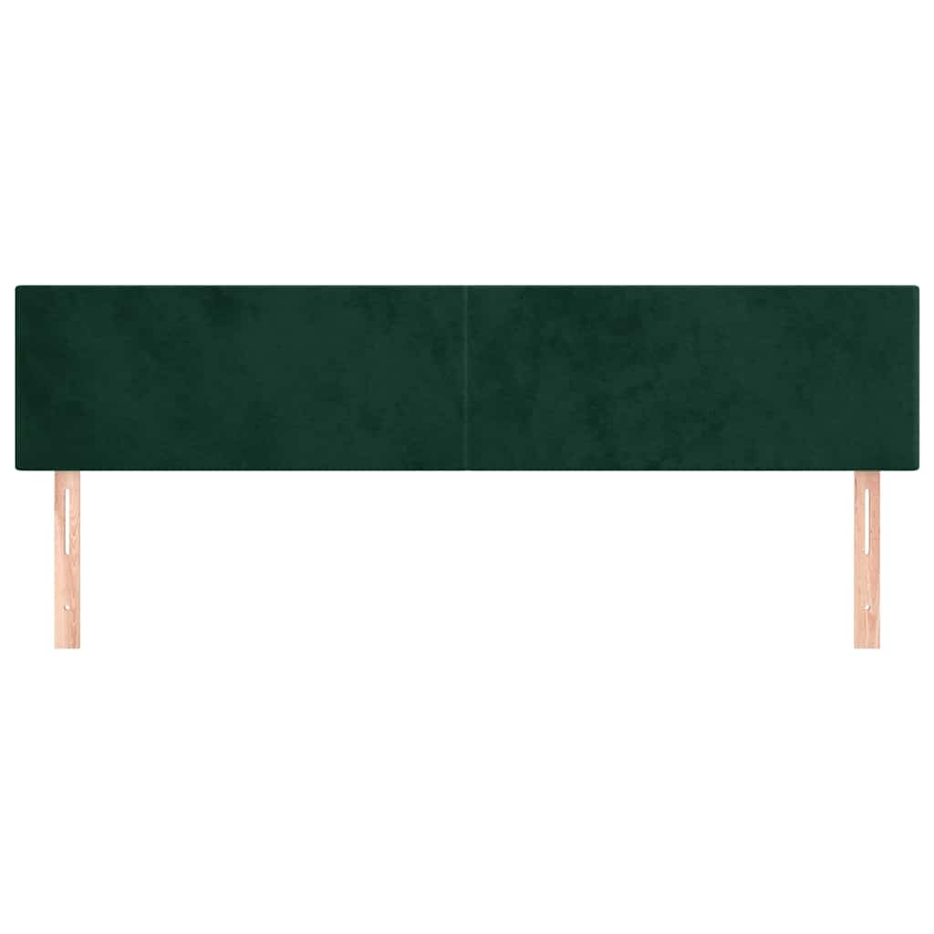 vidaXL Zagłówki, ciemnozielone, 200x5x78/88 cm, aksamit