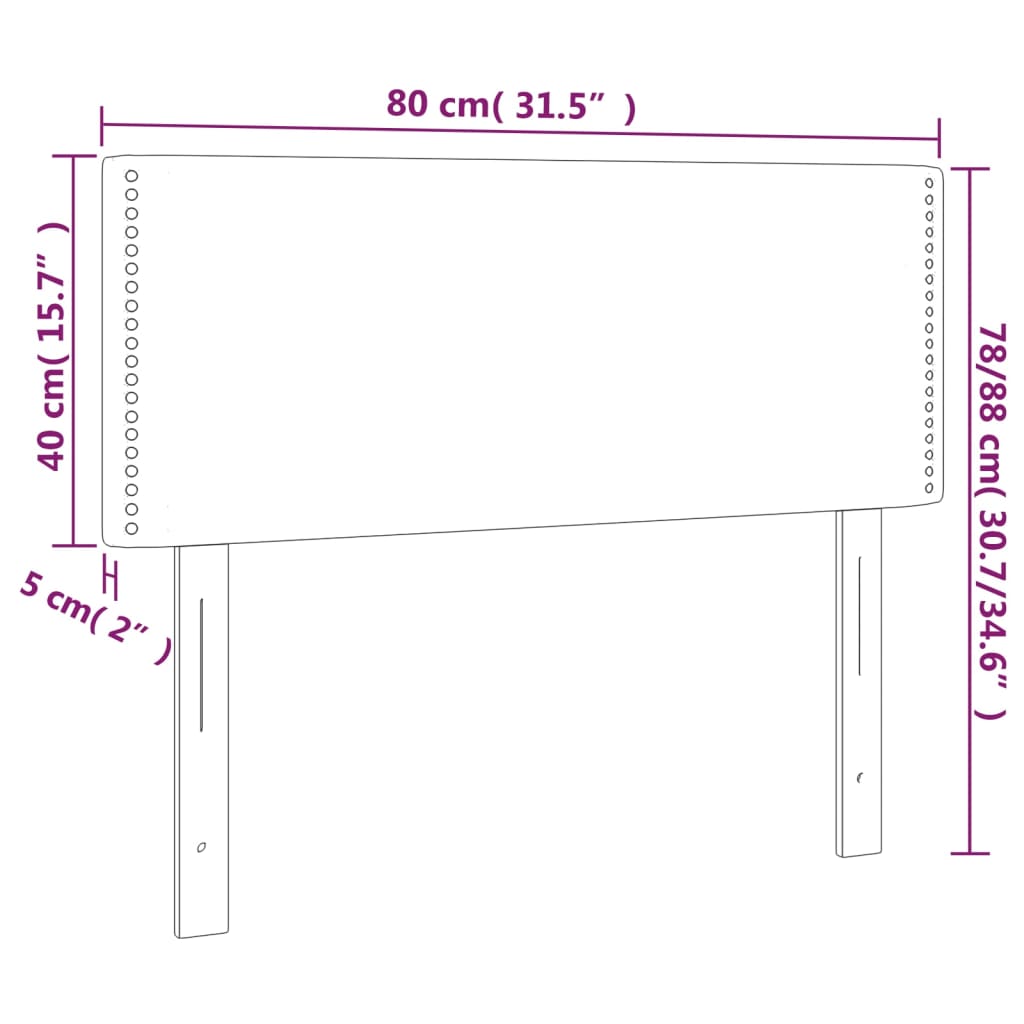 vidaXL Zagłówek do łóżka, ciemnobrązowy, 80x5x78/88 cm, tkanina