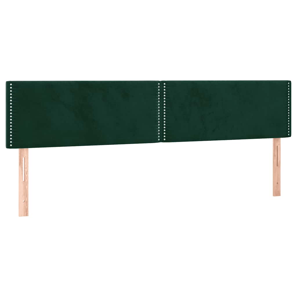 vidaXL Zagłówki, ciemnozielone, 180x5x78/88 cm, aksamit