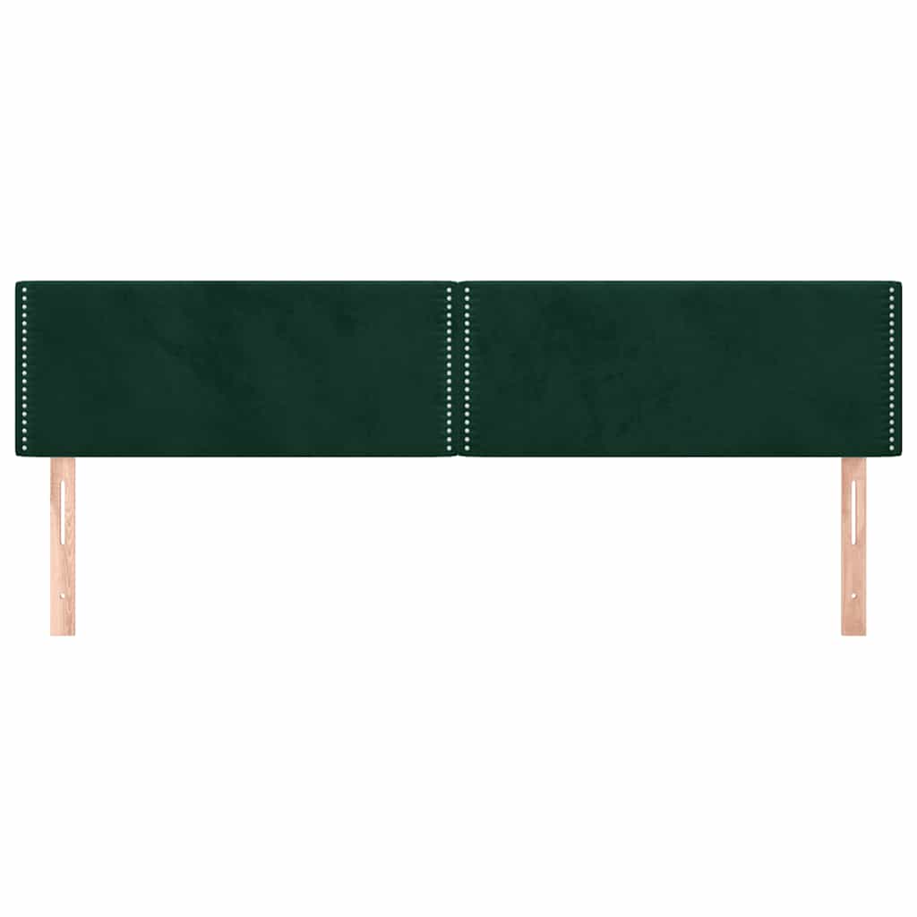 vidaXL Zagłówki, ciemnozielone, 180x5x78/88 cm, aksamit